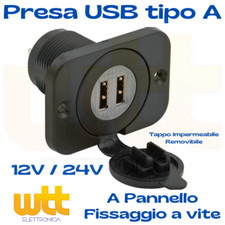 Presa Doppia USB da Pannello Caricabatteria per Auto Camper Moto Barche 12V 24V