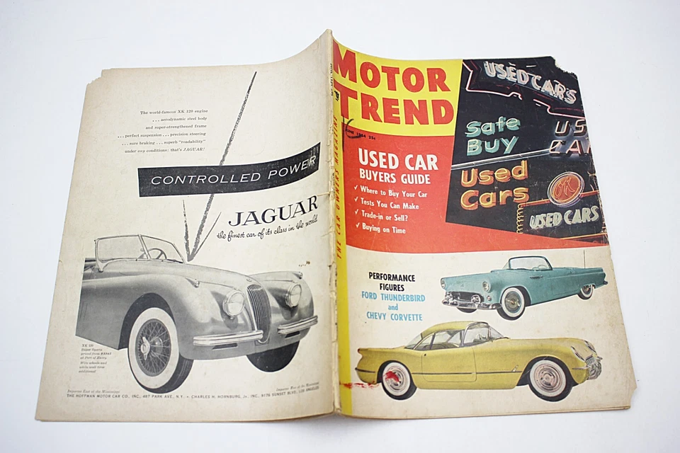 MOTOR TREND Magazine June 1954 Used Car Buyers Guide Corvettes and Thunderbirds Foto 3 de 3