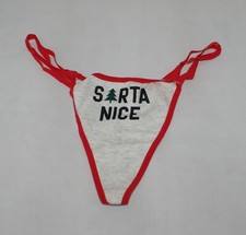 Victoria's Secret PINK V String Thong Panty "Sorta Nice" Holiday Sz L NEW