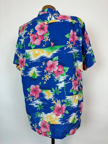 Vintage Fun Shirts Hawaiian Shirt Men XL Floral Hibiscus Sunset Tiki Aloha USA - Picture 5 of 14