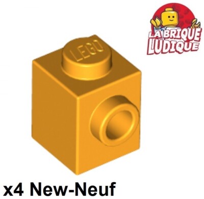 Lego 4x Brick Brick Modified 1x1 Stud 1 side bright light orange hell 87087