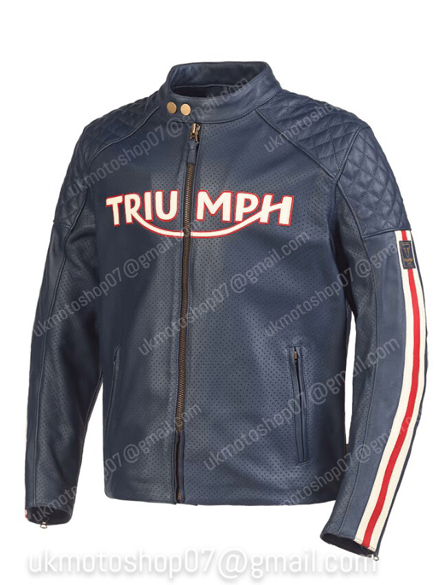 Veste en cuir de moto Triumph taille 50 pour motard