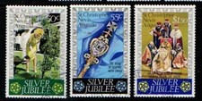 St Christopher Nevis Anguilla 1977 Queen Elizabeth Silver Jubilee SG367-69 Used