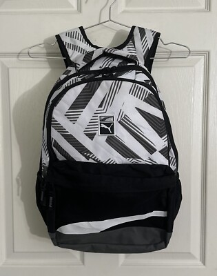 PUMA Full-Size Backpack TONS of Storage Laptop Cell Tablet Black White Gray