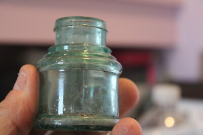 Antique, Blue, 2 1/2'', Spindle, Ink Well, Item # A - 5116