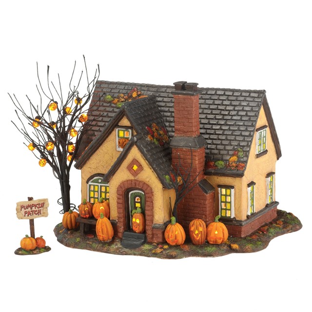 department 56 snow village halloween pumpkin house lit building 669 inch
