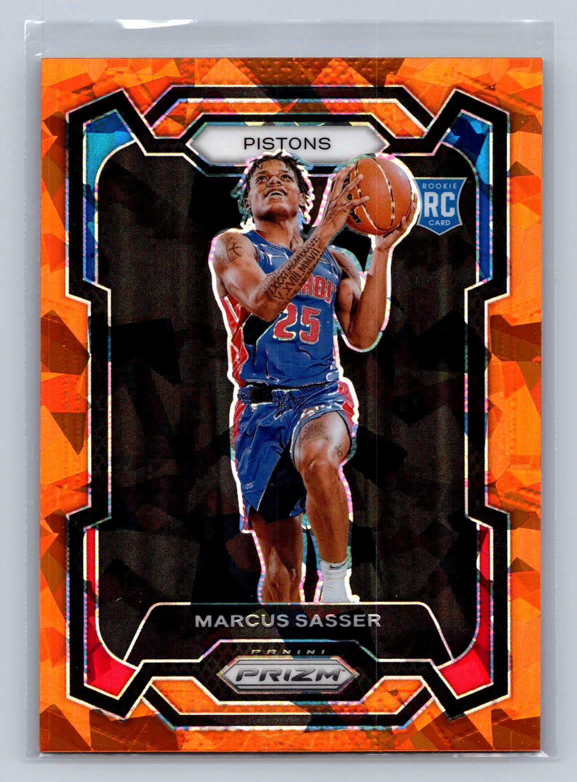 2023-24 Panini Prizm Marcus Sasser #174 Prizms Orange Ice Detroit Pistons