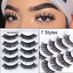 5 Paar 3d Faux Nerzhaar Falsche Wimpern Extension Wispy Fluffy Think Lashes De Ebay