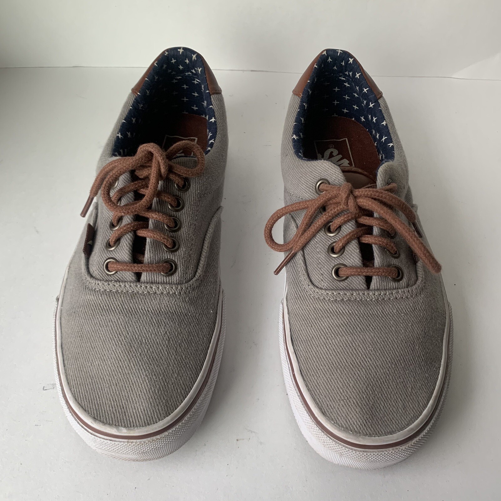 Vans Era Off The Wall Grey Brown Skate Shoes Men 8 Women 9.5-image