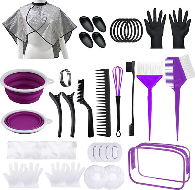Hair Dye Kit 30 PCS Hair Coloring Set DIY Salon Hair Painting Bleaching Tools