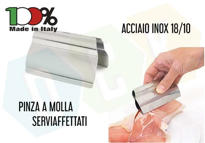 CALDER Pinza a Molla Servi Affettato Prendi Fette Prosciutto Salumi Acciaio Inox 18/10