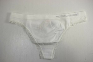 Victorias-Secret-White-Lace-Thong-Underwear-Sz-Medium