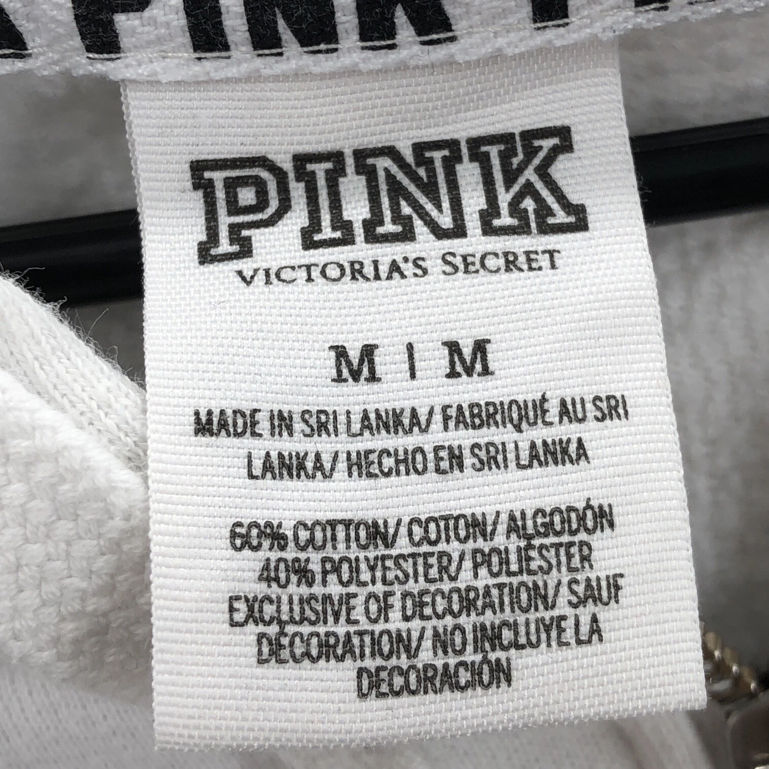 UNDERCOVER Felpa pullover manica lunga Victorias Secret rosa donna bianca con cappuccio taglia M