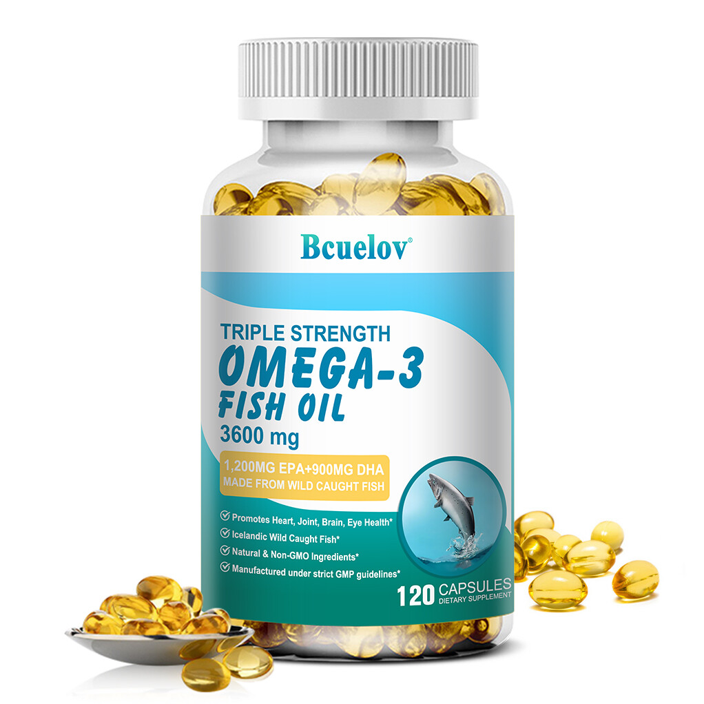 High Potency Omega 3Fish Oil Capsules3600mg-Supports Heart, Brain and ...