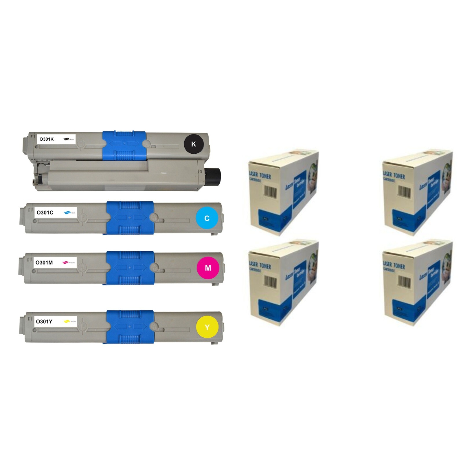 Toner for Oki MC332 Printer C301 Cartridge Laser Compatible Full Set of 4