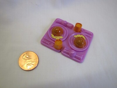 Fisher Price Loving Family Dollhouse Hamburger Lunch Food Purple Tray #1