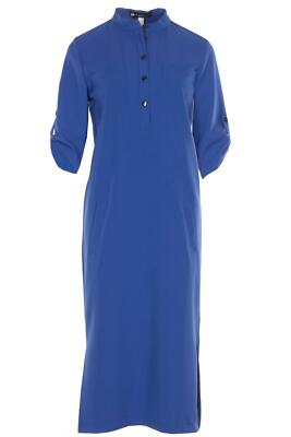 Elegant Fashion Dress With Overhead Pockets Bright Blue Fashionable NEW