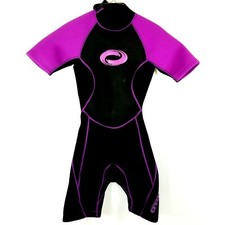 Neoprene Wetsuit Kids Size S Black Purple Short Sleeve Shorts Shorty Orageous