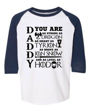 Daddy GOT Thrones Snow Tyrion Father's Day Youth Quarter Sleeve Raglan T-Shirt