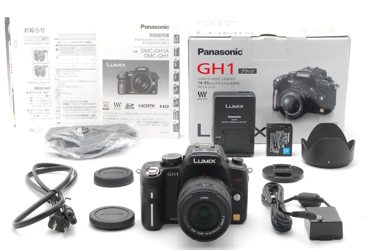 Mint Panasonic LUMIX DMC-GH1 12.1MP Digital SLR Camera Black w/14 