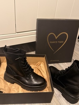 Damen Boots schwarz Gr. 39 Marco Tozzi NEU Stiefeletten Schnürboots