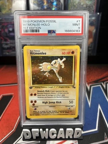 1999 Hitmonlee 7/62 Fossil Holo 1st Edition PSA 9