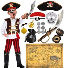 G.C Pirate Costume for Pretend Role Play Dress Up Party Favors Deluxe Toys Gi...