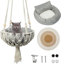 3 Pcs Macrame Cat Hammock Including Hanging Kitten Bed Scratcher Scratch Pad ...