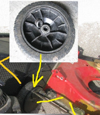 Teile Benzin Rasenmäher CMI GoOn Al-Ko Orion 46 +3546 Räder 20cm hinten Radlager