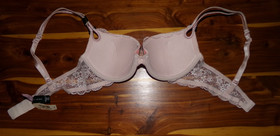 Victoria's Secret Sexy Little Things Lined Demi Orange w/Light Pink Lace 34A NWT