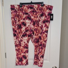Ideology Pink and Red Tie Dye Leggings Vibrant Athletic Wear Plus Size 4X