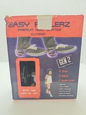 Easy Rollerz Heel Roller Skates Red Adjustable Straps with Light Up Wheels -