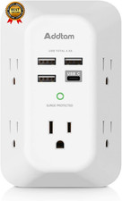 5-Outlet Extender Surge Protector, Multi Plug Wall Outlet with 4 USB Wall Charge