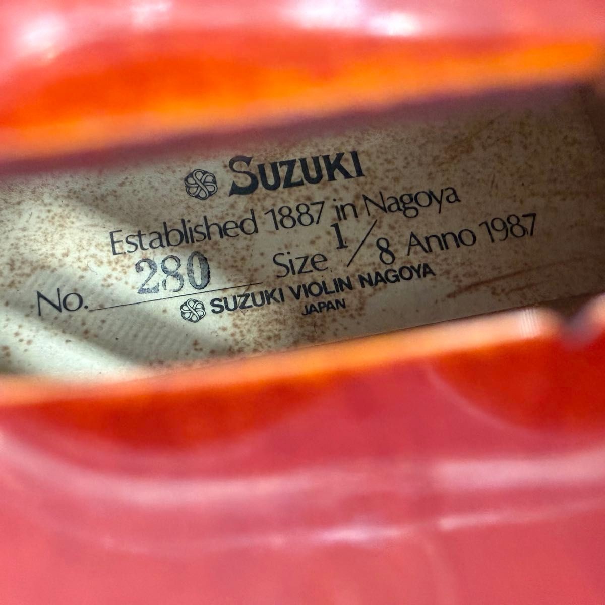 SUZUKI No.280 1/8 (1987 model) Fractional Violin, Hard Case, Bow