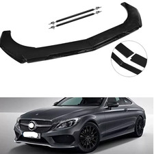 Front Bumper Lip Splitter Spoiler Glossy Black Body Kit For Mercedes-benz