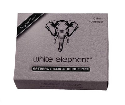 5 Packungen (200 Filter) White Elephant Superflow Natur Meerschaumfilter, 9 mm