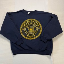 Vintage 90s SOFFE United States Navy Crewneck Sweatshirt Mens Large USA Made