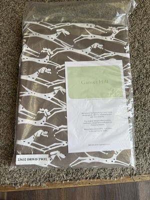 Garnet Hill 100% Cotton Brown Flat Sheet Happy Hounds Dogs Twin New Old Stock