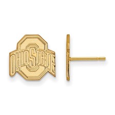 10k Yellow Gold Ohio State University Small Logo Post Earrings