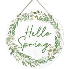 Hello Spring Door Decor, Easter Welcome Spring Sign For Green hello spring