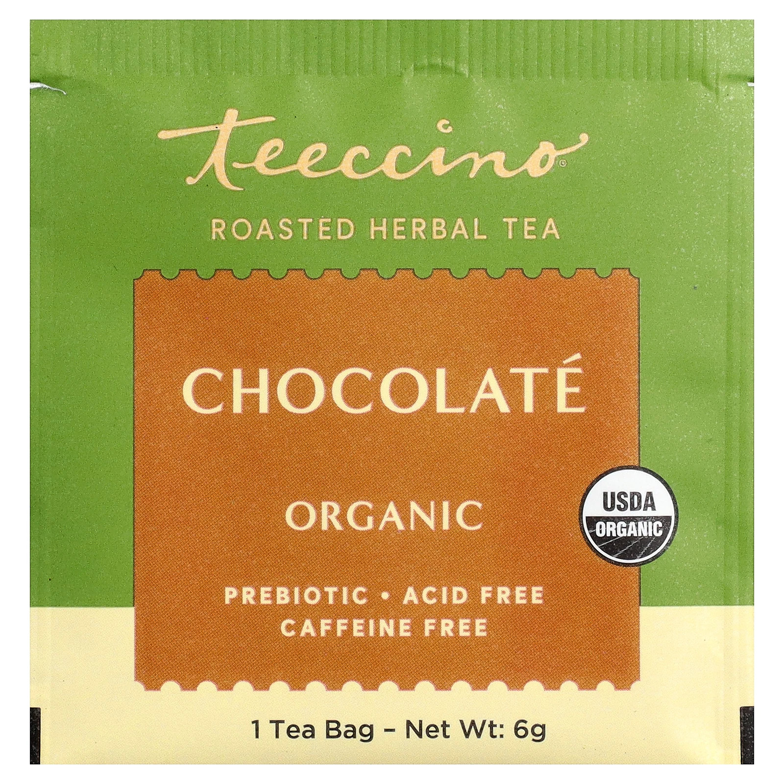 Organic Roasted Herbal Tea, Mexican Chocolate, Caffeine Free, 25 Tea Bags, 5.3