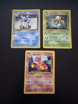 SET 3 KARTEN POKEMON STARTER BASE SET EDITION 2 GEBRAUCHT DE