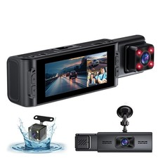 HD 1080P Car Dual Lens Dash Cam Front/Rear/Inside Video Recorder Camera G-sensor