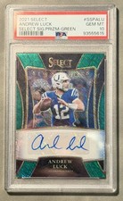 2021 Panini Select  Select Signatures Andrew Luck #SSP-ALU Green Prizm /5 PSA 10
