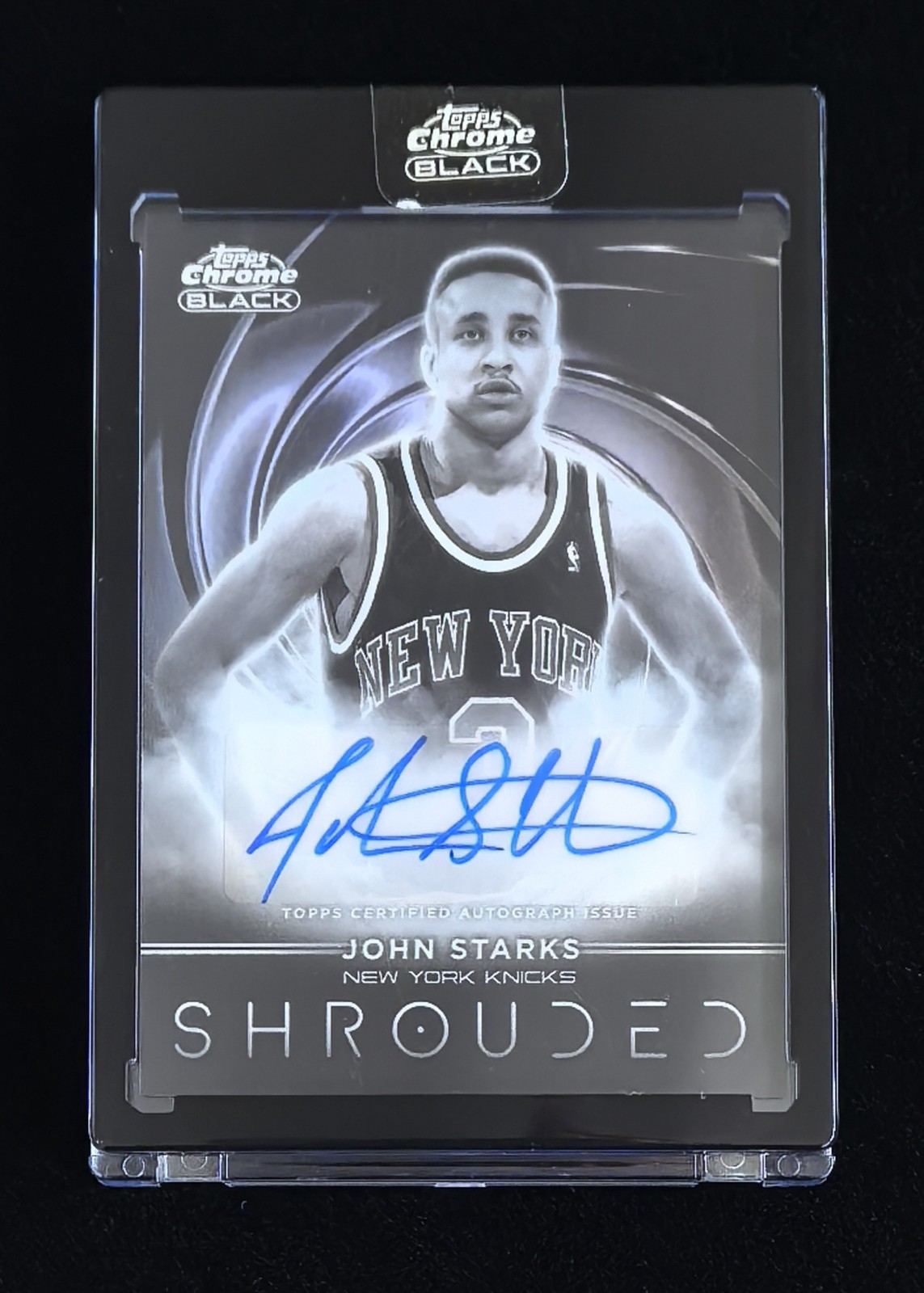 2025-26 Topps Chrome Black John Starks Shrouded Signatures Auto New York Knicks