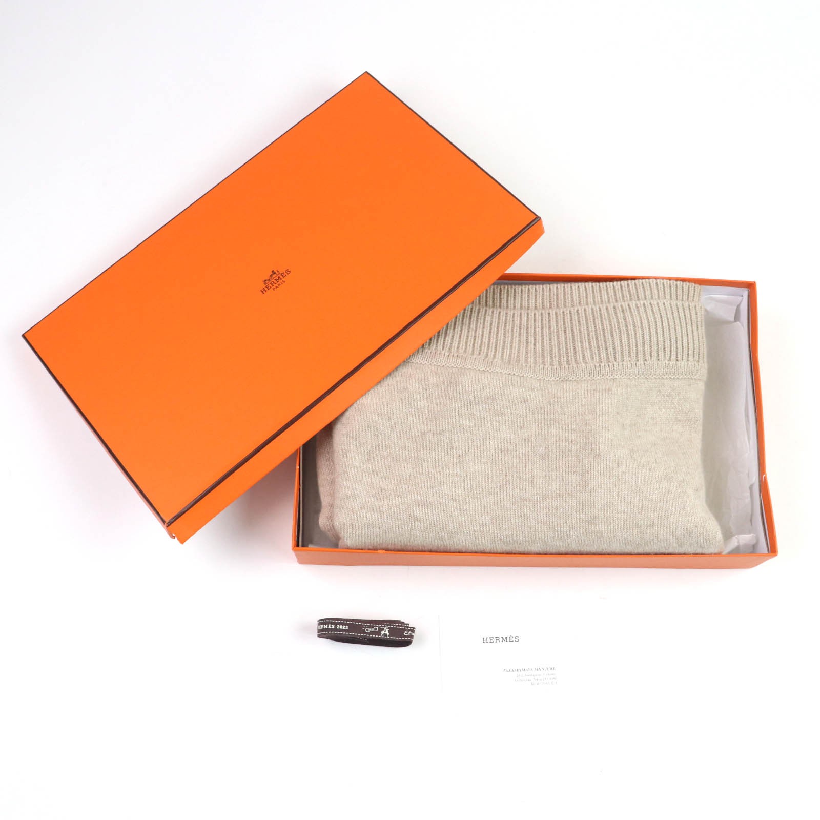 HERMES one piece beige cashmere Women 36 4H2541D1 thumbnail 2