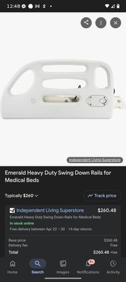 Oasis emerald Swing Down Rail  Model Number 52210 For Medical Bed