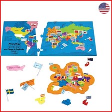 World Map Puzzle for Kids - Enhance Geography Skills with 65 Flags Capitals