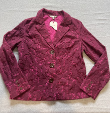 CAbi 128 Frolic Blazer 6 Color Fall Me Plumberry Lace Overlay Chic Whimsy Goth