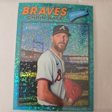 🔥AQUA 2026 Topps Heritage Chris Sale Chrome AQUA Sparkle #278 ATL Braves🔥